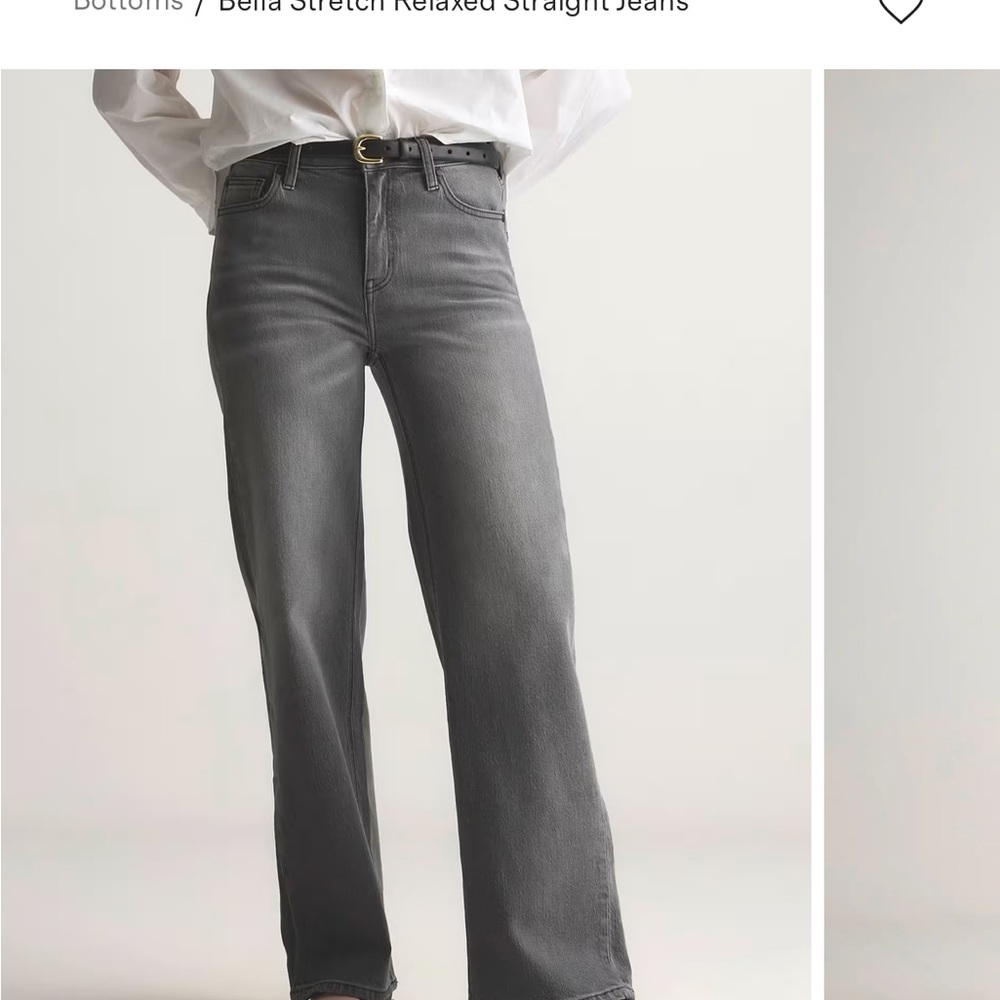 Quince Bella wide leg gray jeans